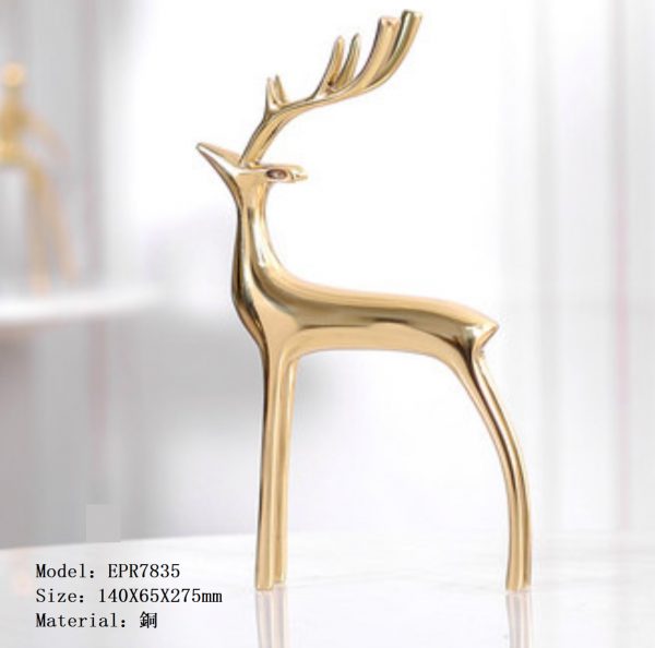 Deer-Metal deer-風水鹿-風扇擺設-金鹿-軟裝擺設