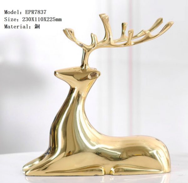 Deer-Metal deer-風水鹿-風扇擺設-金鹿-軟裝擺設